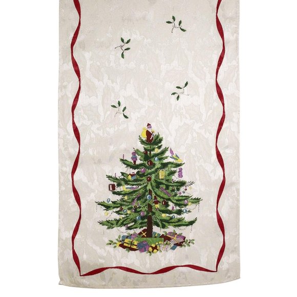 brand new IVORY-colored 14x72 inch Spode Whimsical Christmas Tree Table Runner - Picture 5 of 5